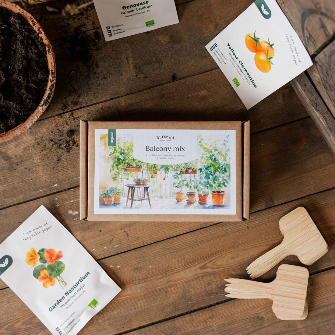 Balkonglådan - 12 påsar ekologiska frön