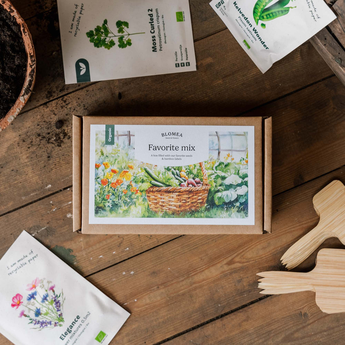 Favoritlådan - 12 påsar ekologiska frön