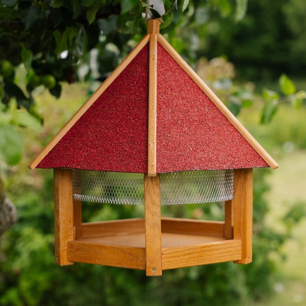 Foderhus med nät, rött tak, Ø: 54 cm