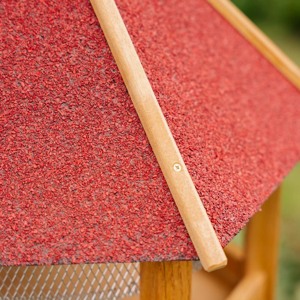 Foderhus med nät, rött tak, Ø: 54 cm