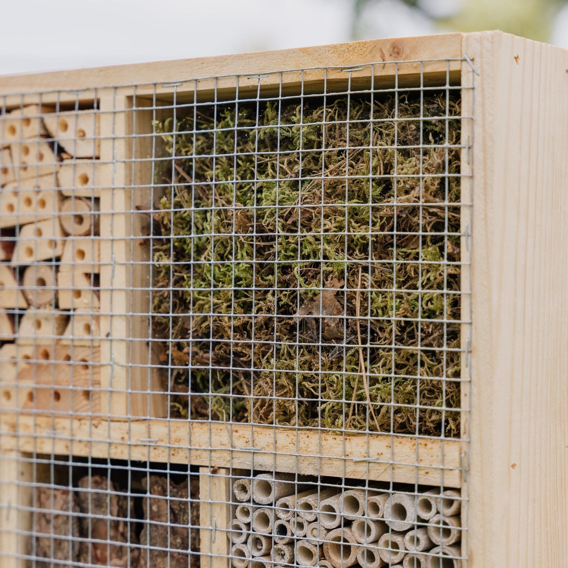 Insektshotell, natur, L: 12 cm B: 38 cm H: 43 cm