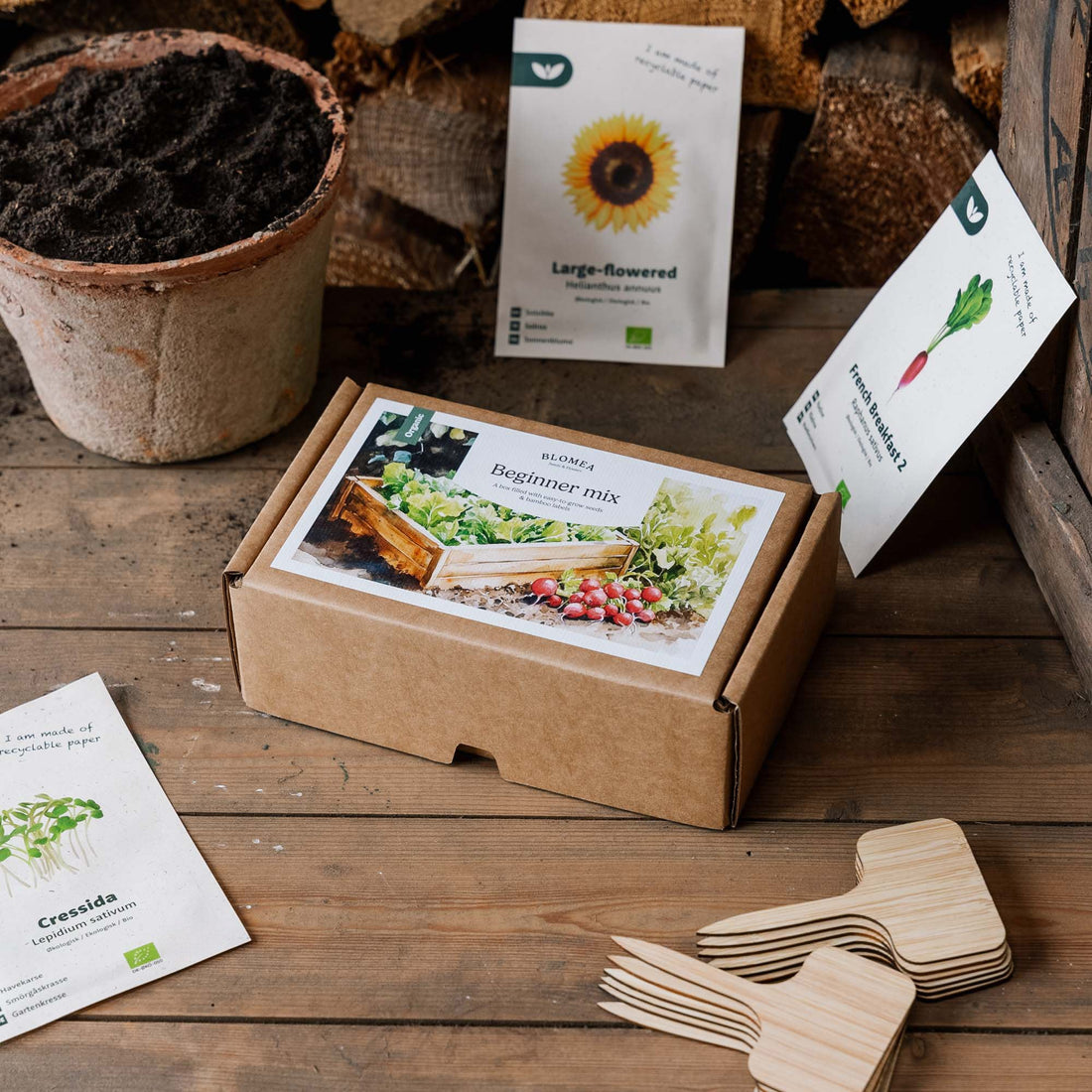 Nybörjarlådan - 12 påsar ekologiska frön