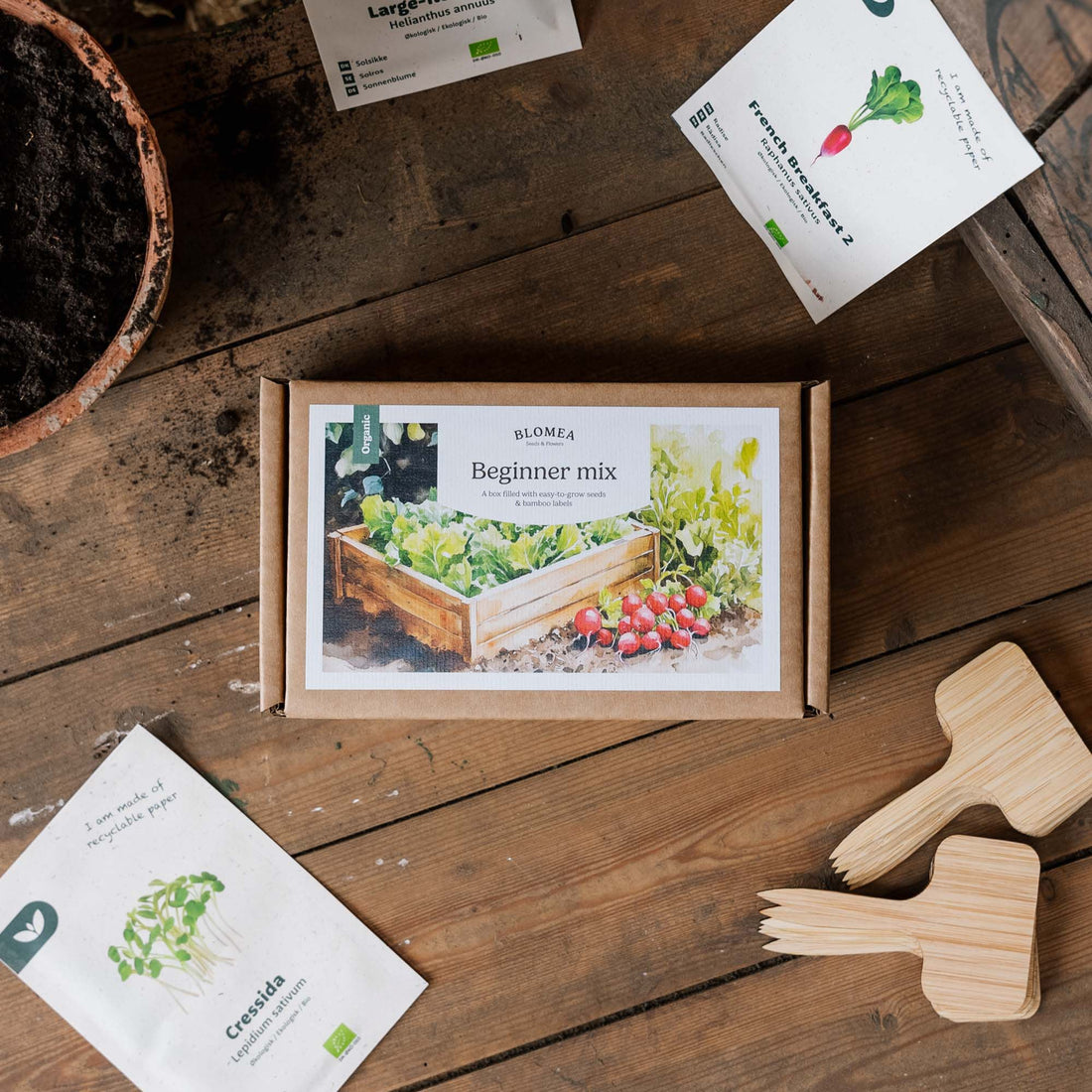 Nybörjarlådan - 12 påsar ekologiska frön