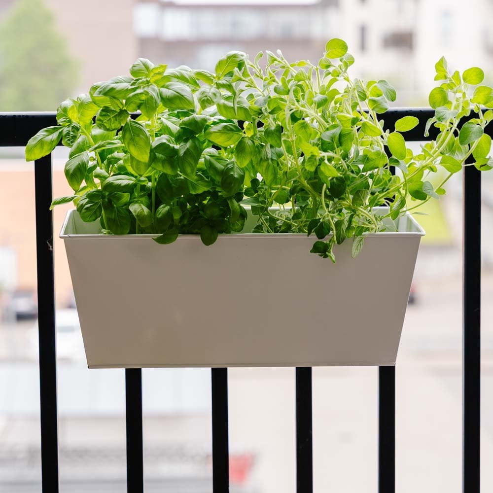 Rektangulär balkonglåda, L: 40 cm B: 16 cm H: 16 cm