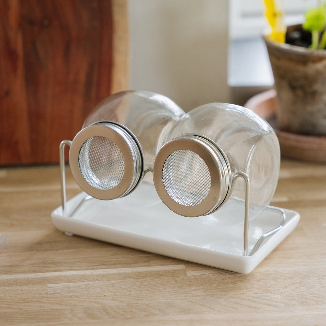 Spirerglas set med bricka