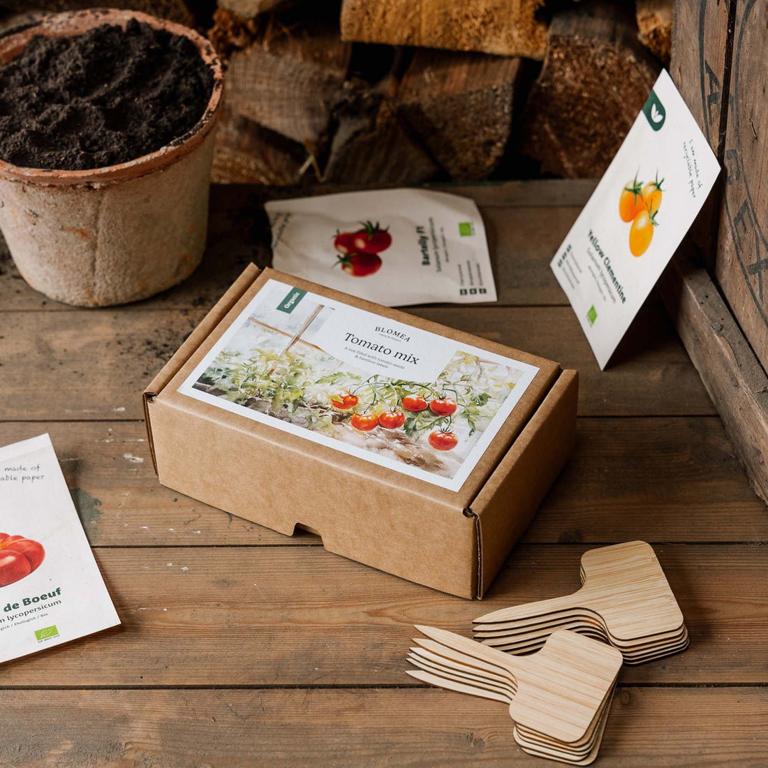 Tomatlådan - 12 påsar ekologiska frön