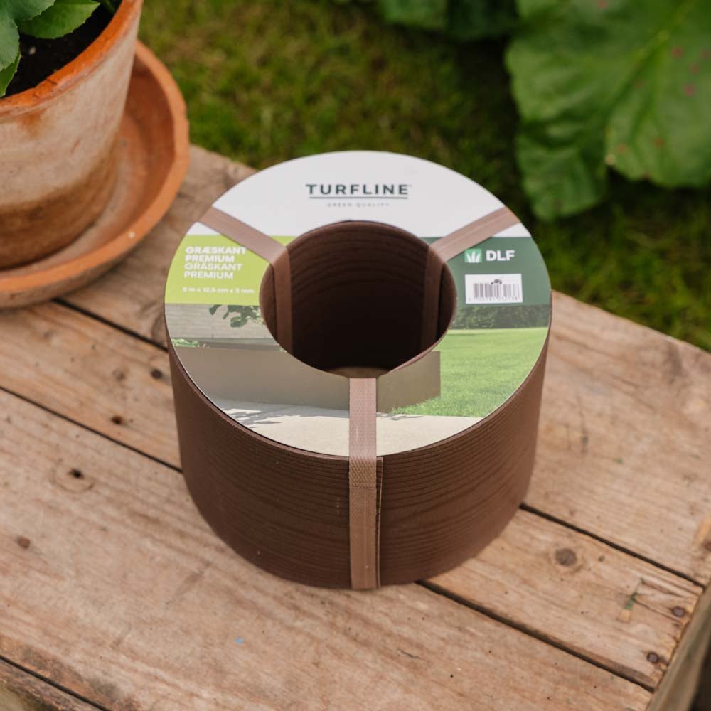 Turfline Græskant Premium, brun ‒ 8m/12,5cm/3 mm