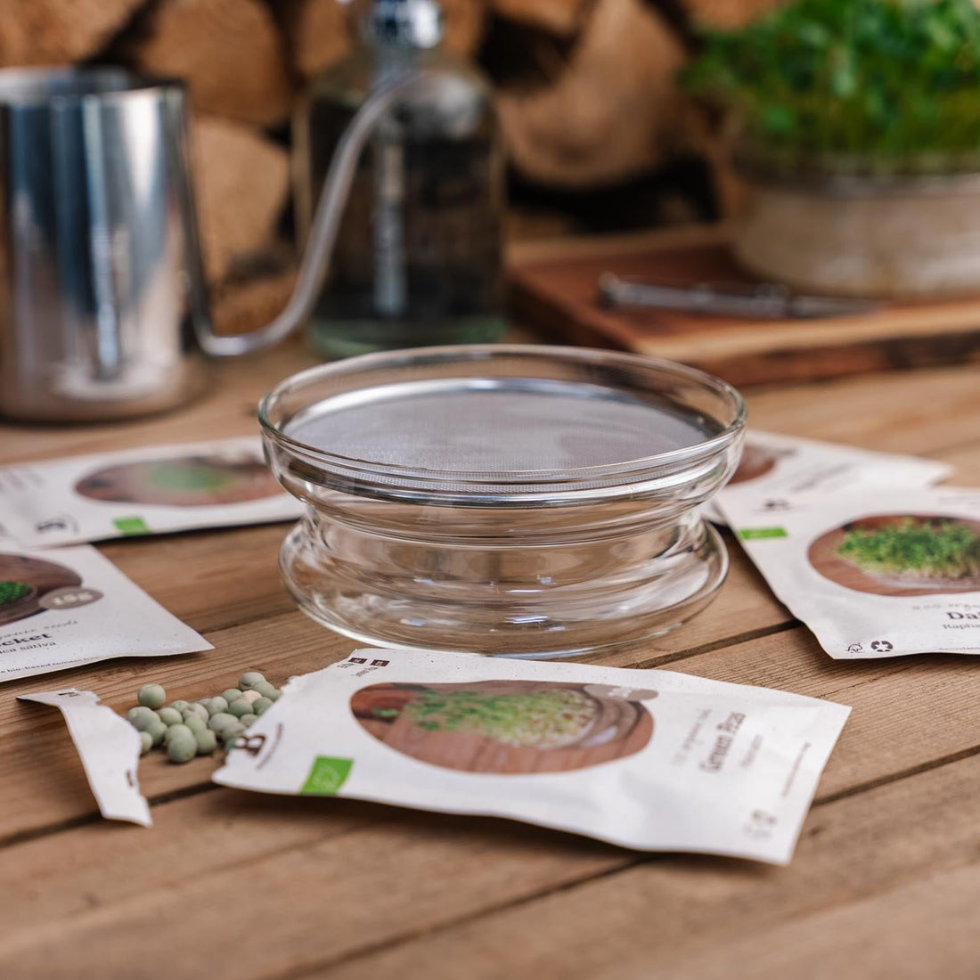 Mikrogröntlådan med groddskål - 5 påsar ekologiska frön