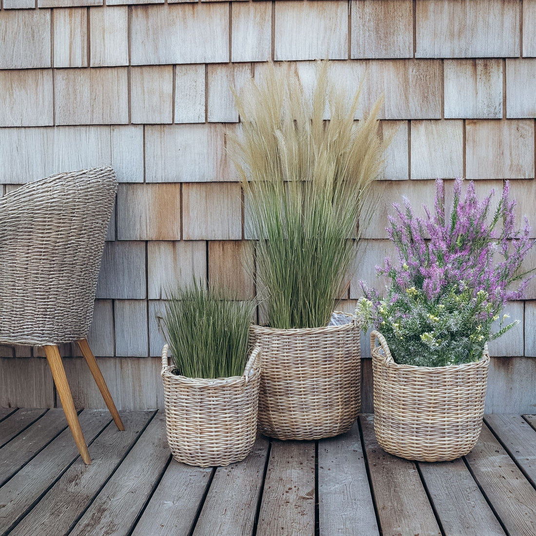 Rattan plantekurve i natur - 3 stk