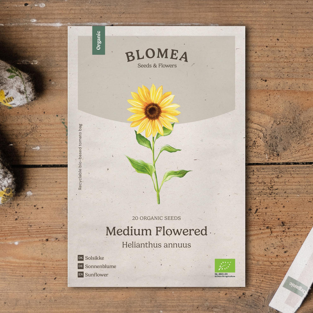 Solsikkefrø 'Medium Flowered' - 20 Økologiske Frø