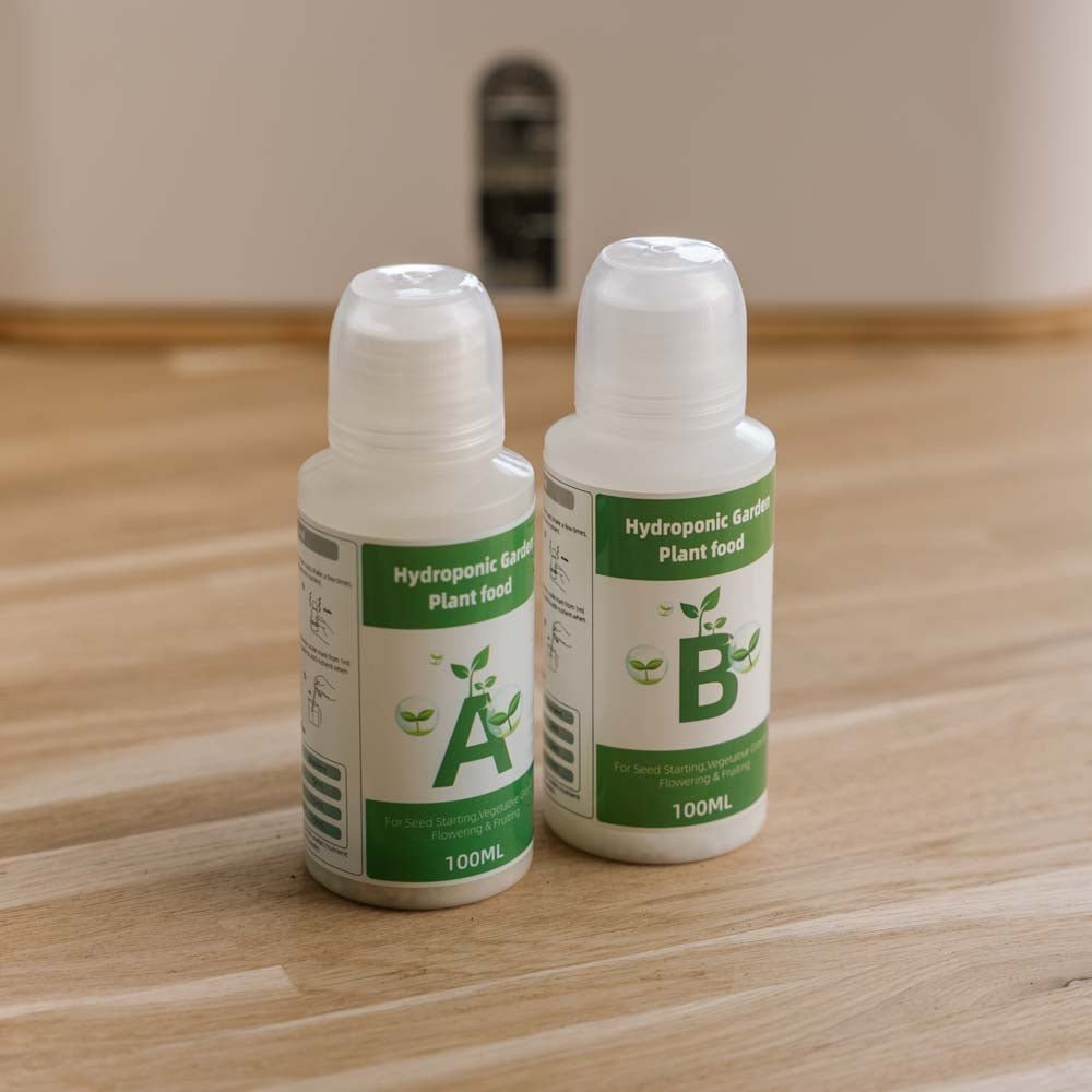 Plantenæring A+B (2x100 ml) til indendørs køkkenhaver